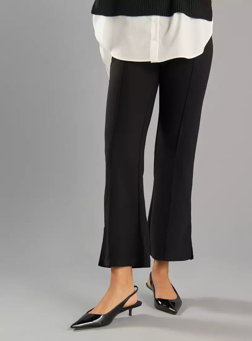Max Plain Pintuck Detail Wide Leg Pants