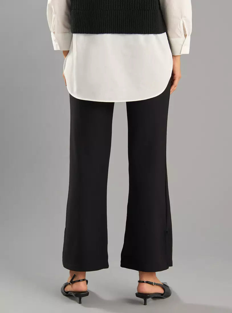 Max Plain Pintuck Detail Wide Leg Pants