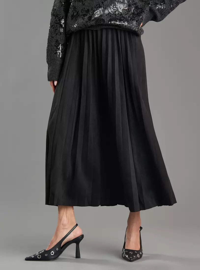 Max Suede Pleated Skirt