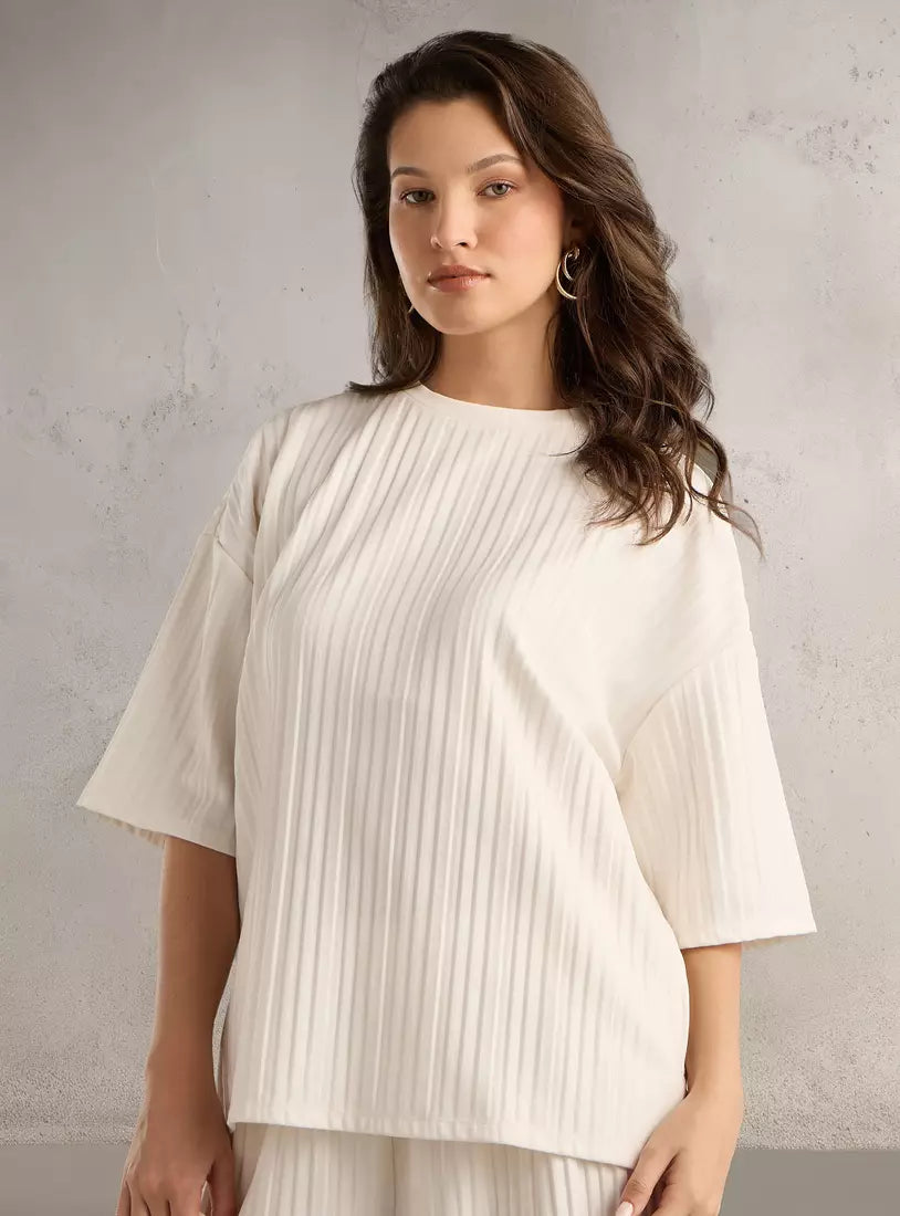Max Pleated Top with Drop Shoulder Sleeves