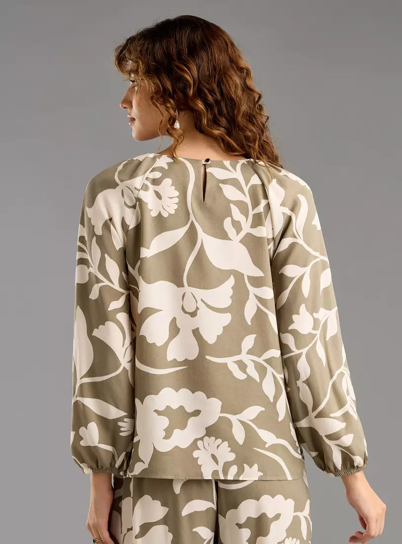 Max All-Over Floral Print Twill Top