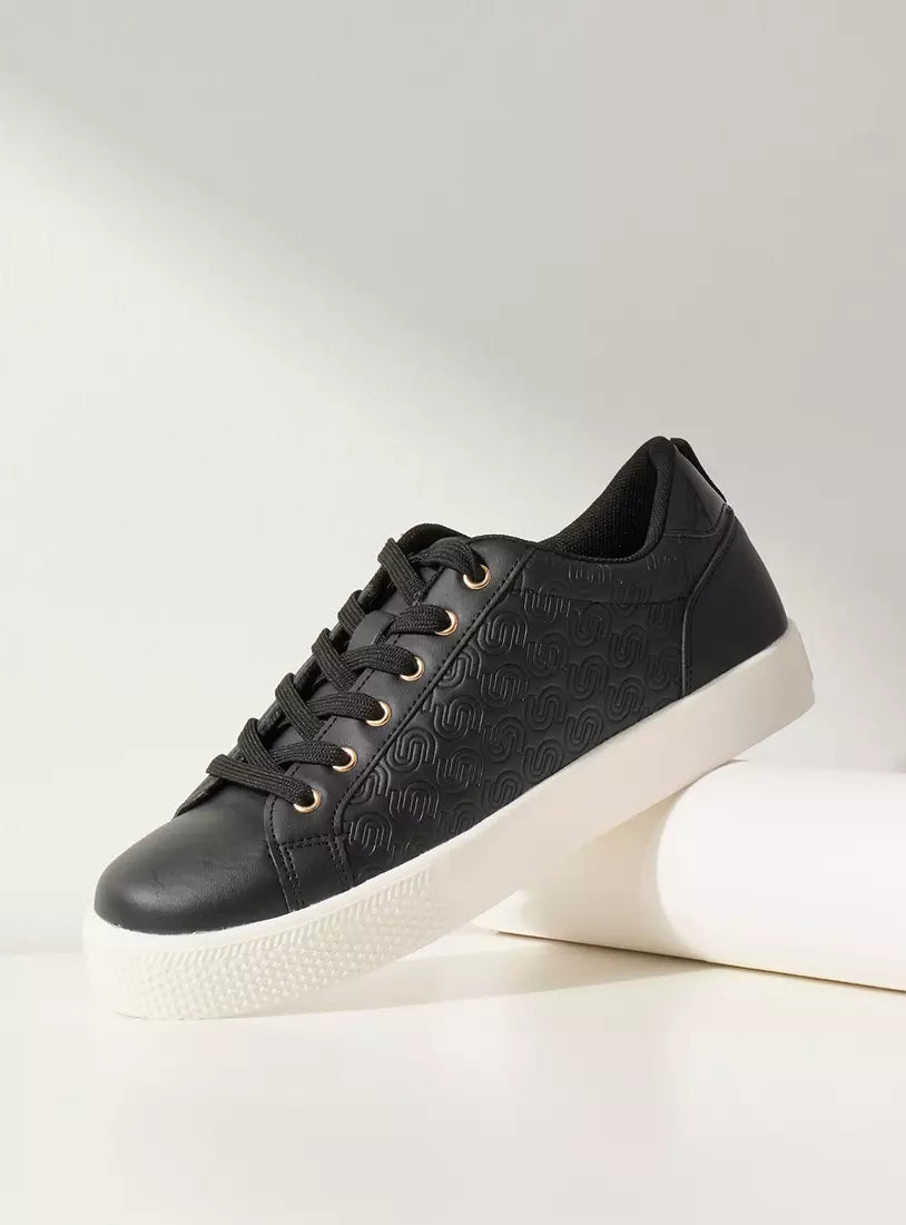 Max Textured Sneakers with Lace-Up Closure