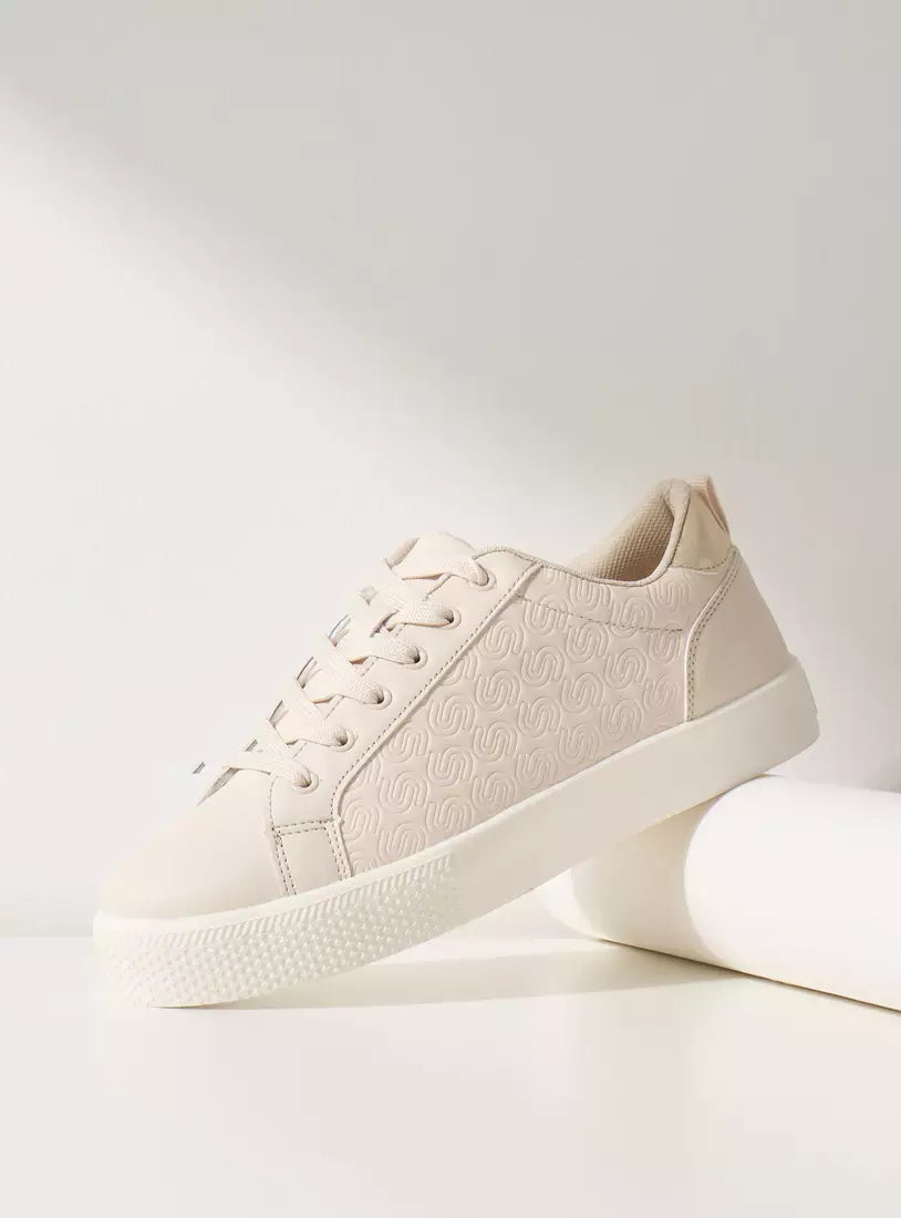 Max Textured Sneakers with Lace-Up Closure