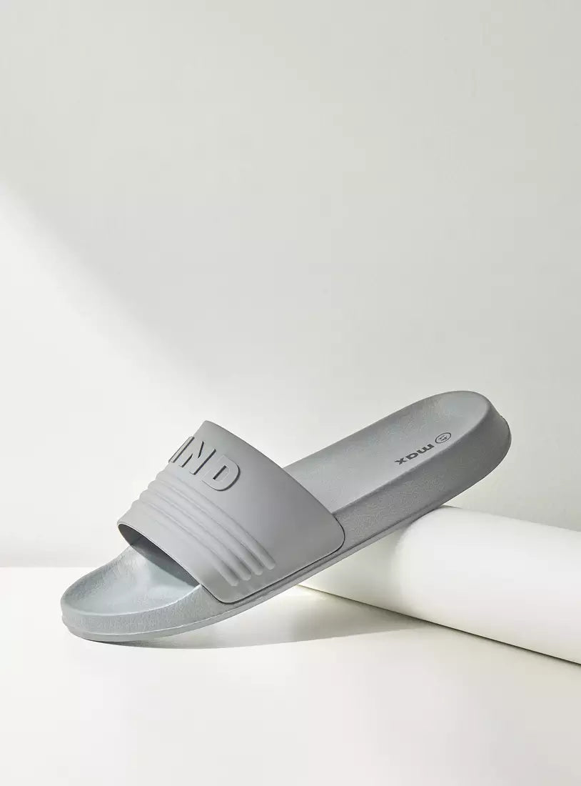Max Typography Embossed Beach Slippers