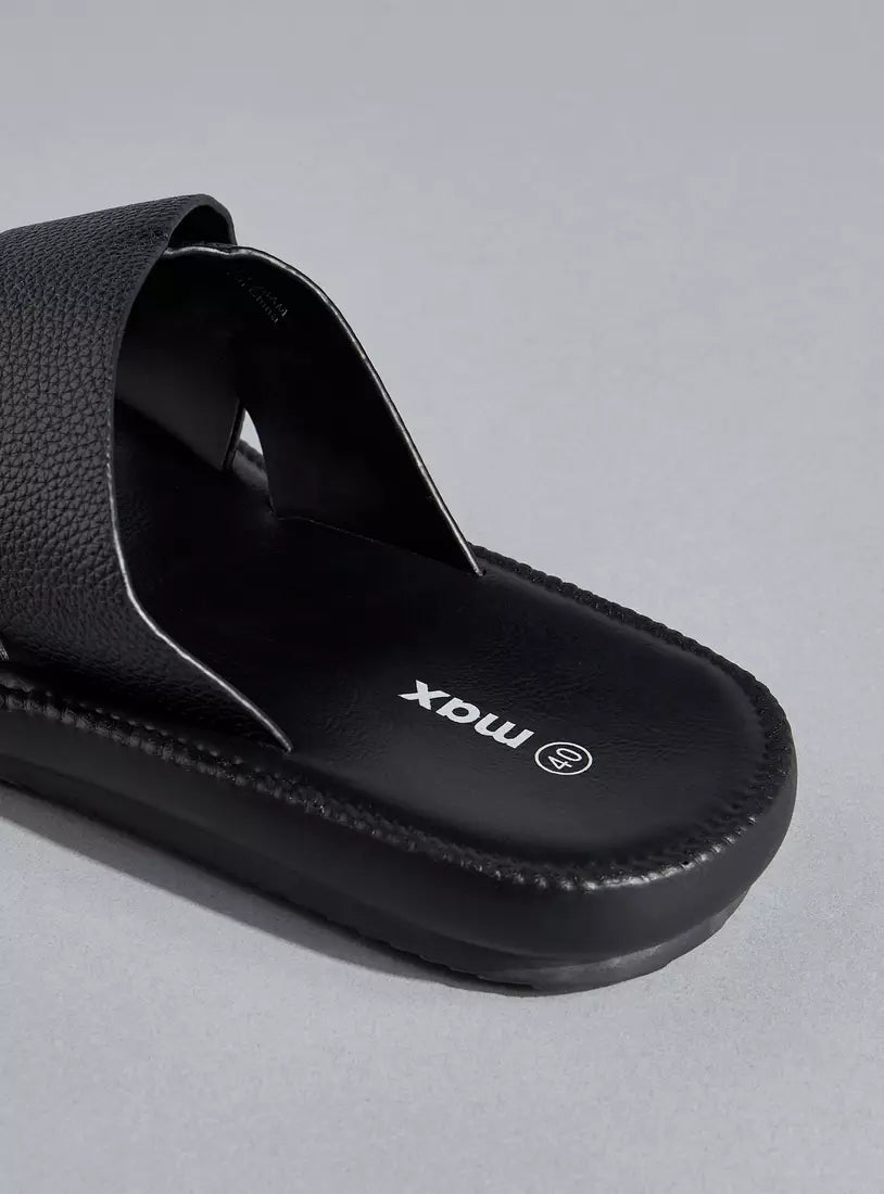 Max Textured Slip-On Cross Strap Comfort Sandals
