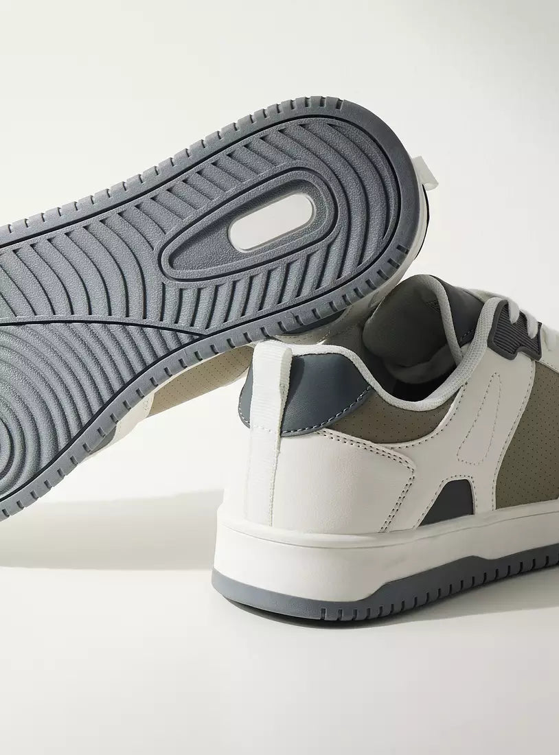 Max Panelled Sneakers with Lace-Up Closure