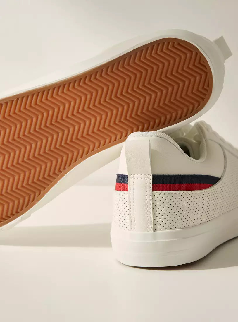 Max Textured Low Ankle Sneakers with Lace-Up Closure