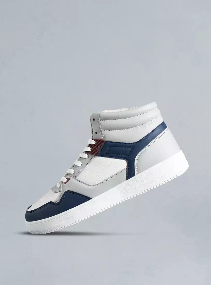 Max Colourblock High-Top Sneakers with Lace-Up Closure