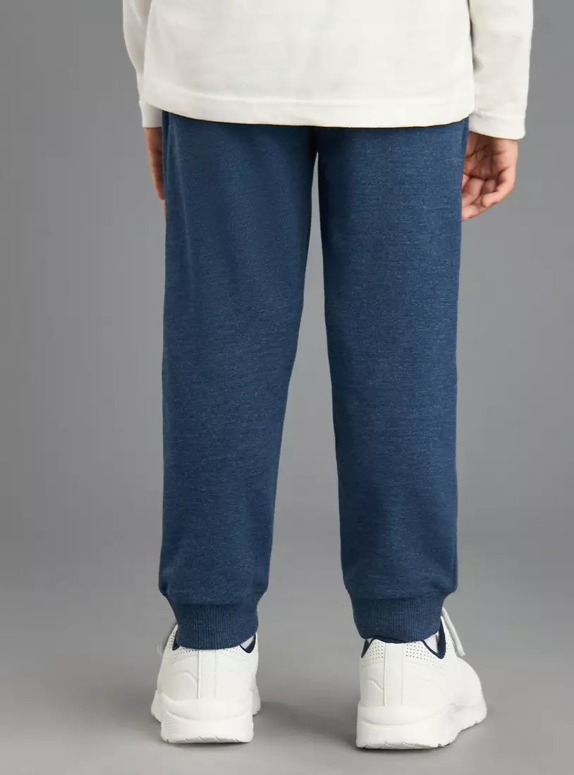 Max Typographic Print Joggers with Drawstring Closure and Pockets