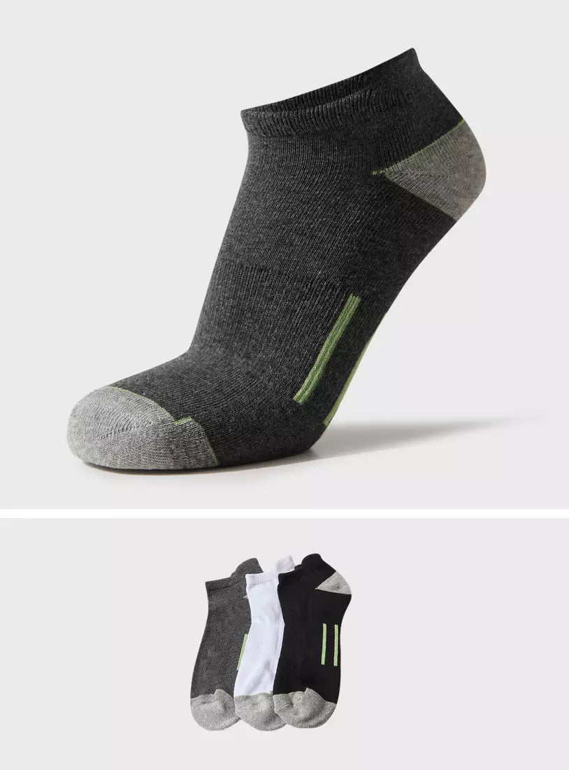 Max Pack of 3 - Printed Half Terry Ankle Length Sports Socks