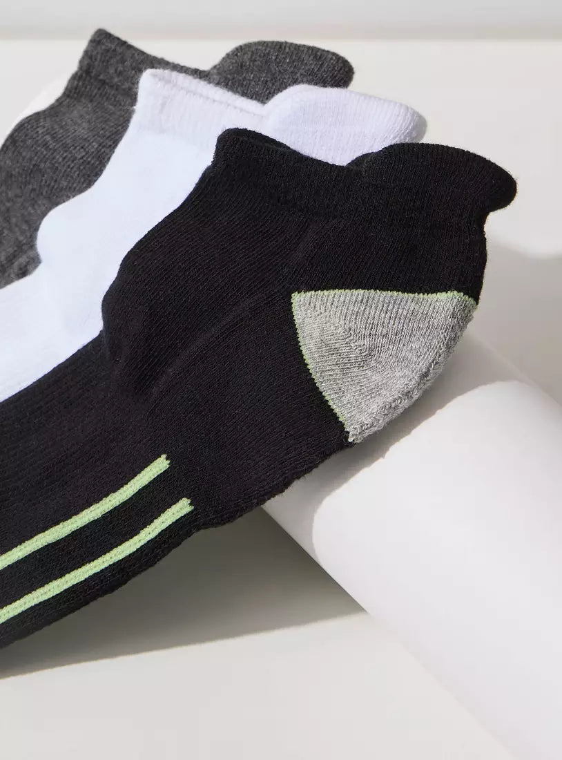 Max Pack of 3 - Printed Half Terry Ankle Length Sports Socks