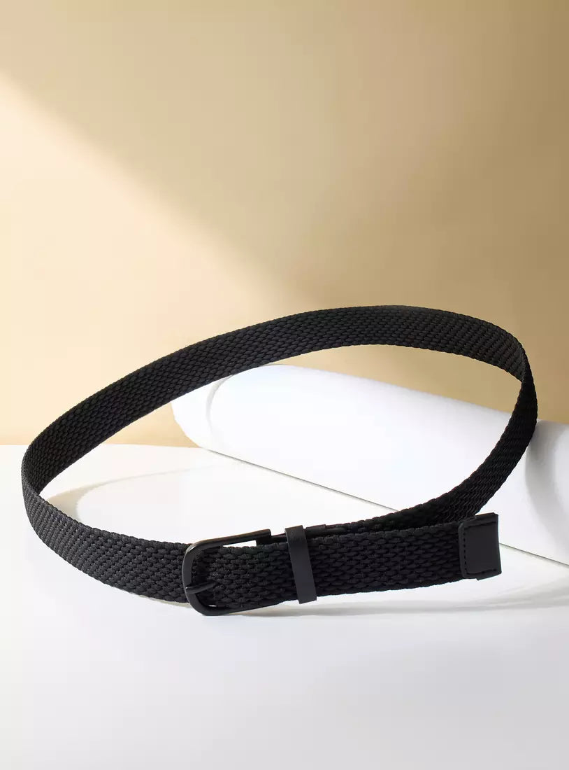 Max Textured Wide Belt with Pin Buckle Closure