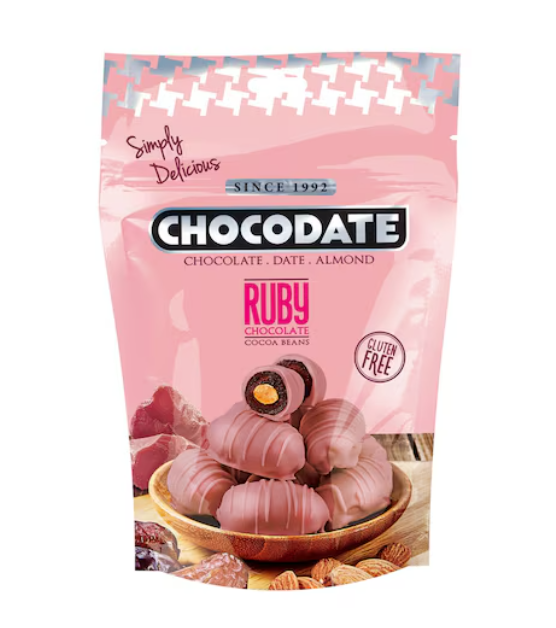 Chocodate Ruby Chocolate With Date And Almond 90g