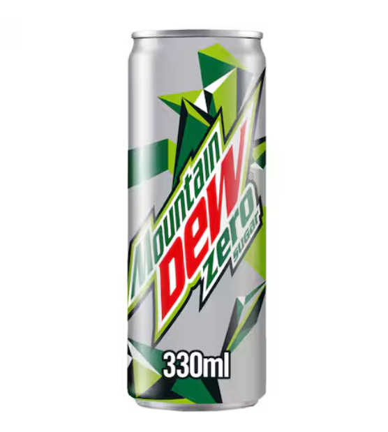 Mountain Dew Zero Sugar Free Soft Drink 330ml