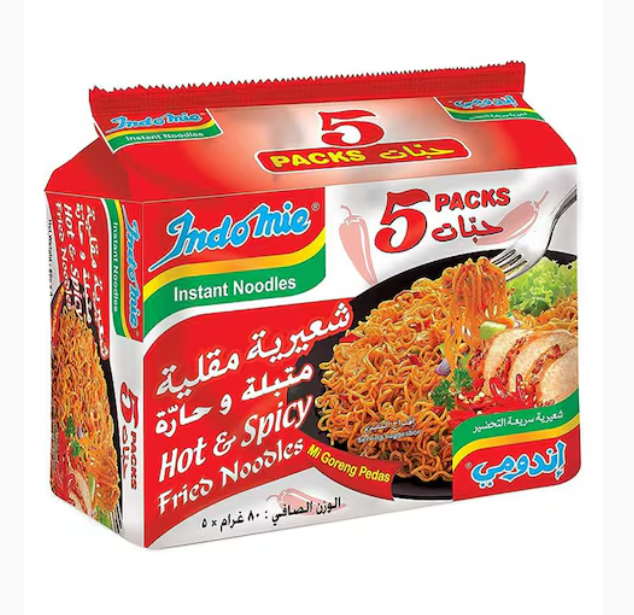 Indomie Hot And Spicy Fried Noodles 80g x5