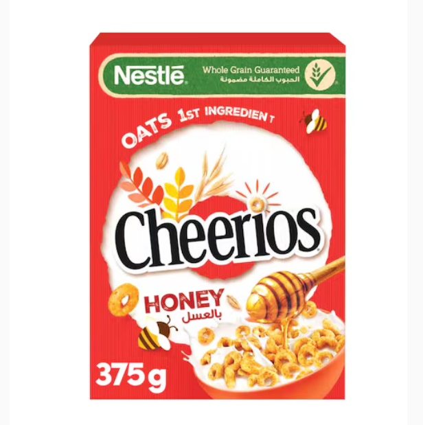 Nestle Honey Cheerios Breakfast Cereal 375g