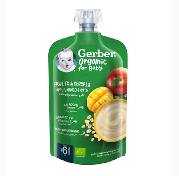 Gerber Organic Apple, Mango And Oats Porridge 110g