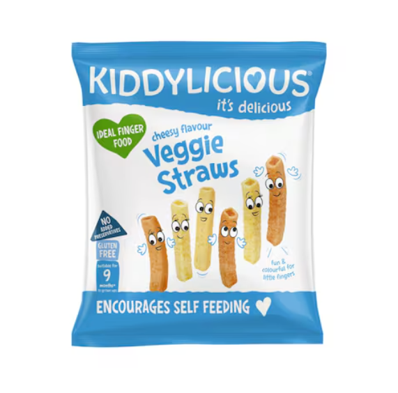 Kiddylicious Gluten-Free Cheesy Flavour Veggie Straws Finger Food 12g