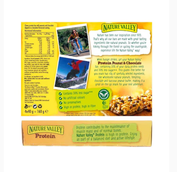 Nature Valley Peanut And Chocolate Protein Bar 40g x4