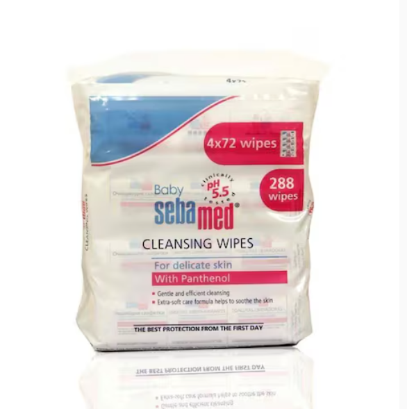 Sebamed Extra Soft Baby Cleaning Wipes White 72 Wipes x4
