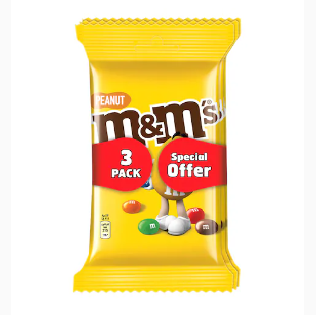 M&M's Peanuts Chocolate Candy 82g x3