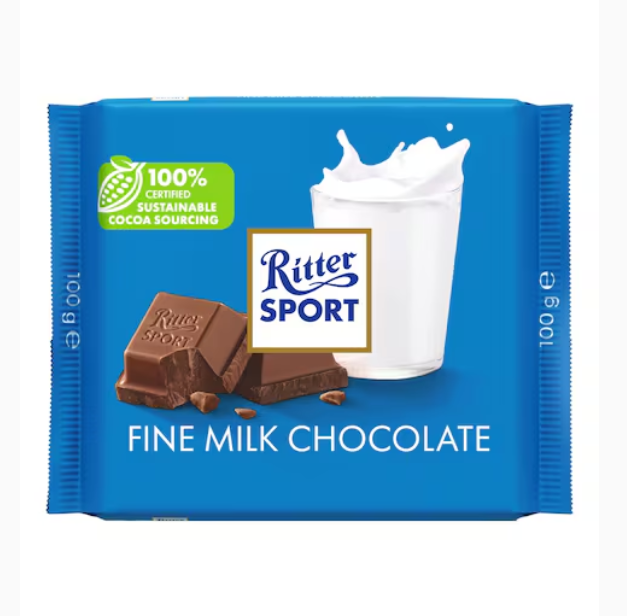 Ritter Sport Fine Milk Chocolate 100g