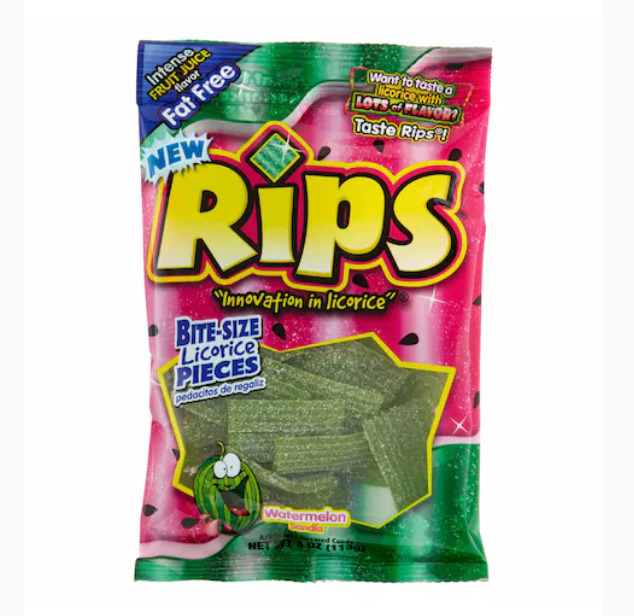 Rips Bite-Size Licorice Candy Watermelon 113g