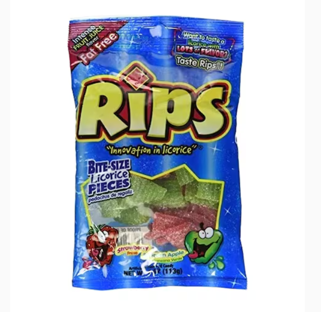 Rips Bite-Size Candy Strawberry and Green Apple 113g