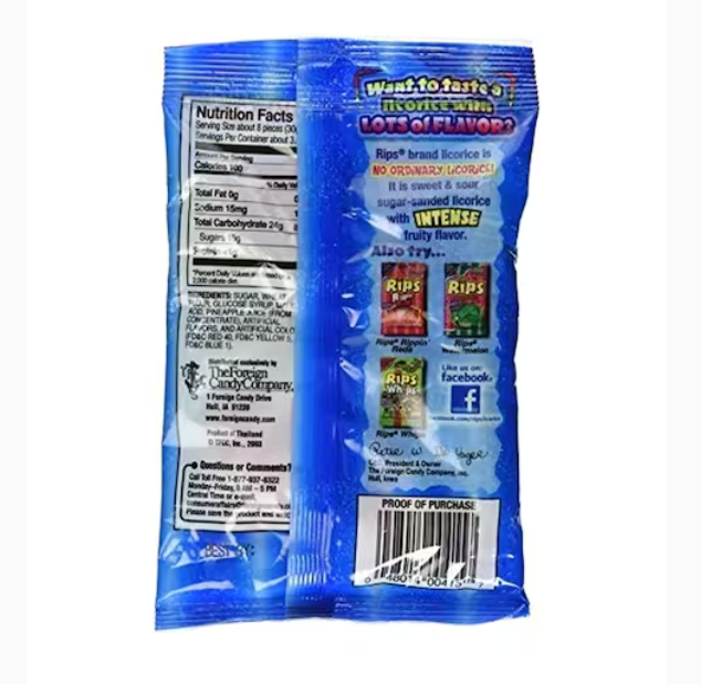 Rips Bite-Size Candy Strawberry and Green Apple 113g