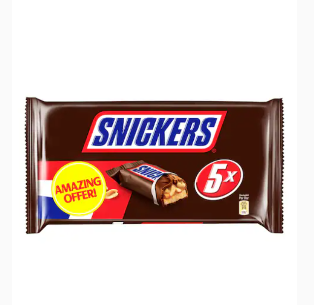 Snickers Peanut Chocolate Bar 45g x5