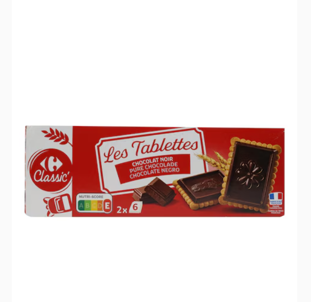 Carrefour Classic Dark Chocolate Bar Biscuits 150g