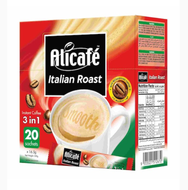 Alicafe Italian Roast 3-In-1 Instant Coffee 16.5g x20