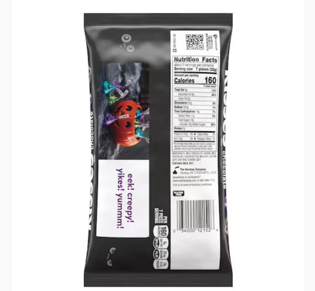 Hershey's Kisses Halloween Monster Milk Chocolate 283g