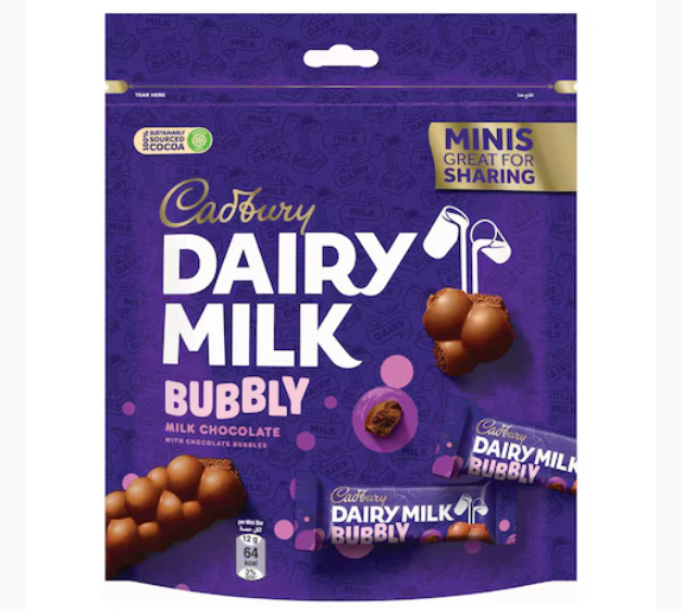 Cadbury Dairy Milk Bubbly Milk Chocolate Sharing Pack 168g
