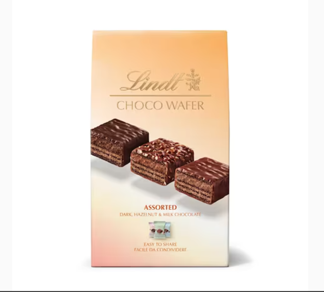 Lindt Choco Wafer Bag Assorted Dark Hazelnut and Milk Chocolate 138g