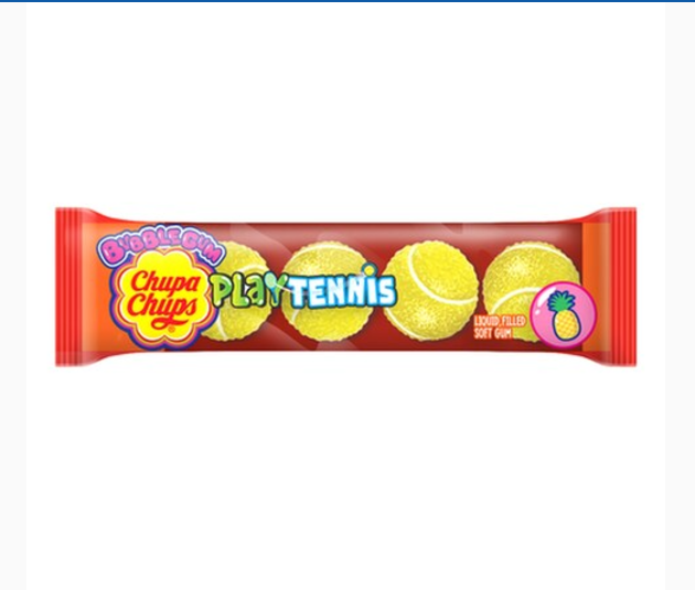 Chupa Chups Play Tennis Liquid Filled Bubble Gum 5 PCS