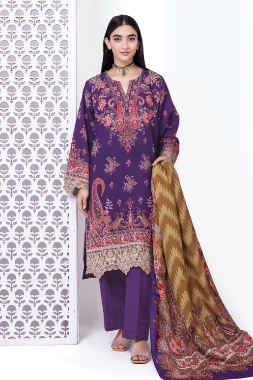 Khaadi Embroidered Khaddar Fabrics 3 Piece