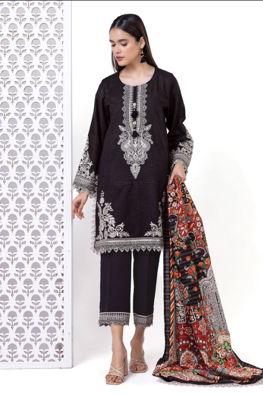 Khaadi Embroidered Light khaddar Messuri Fabrics 3 Piece