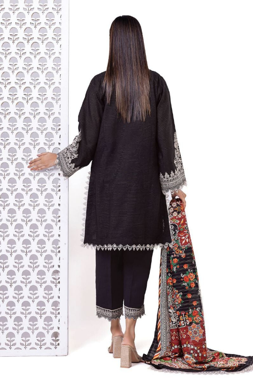 Khaadi Embroidered Light khaddar Messuri Fabrics 3 Piece