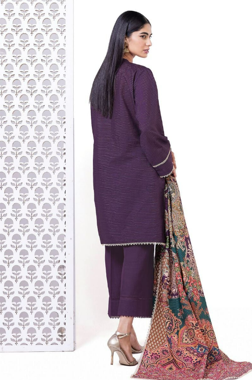 Khaadi Embroidered Light khaddar Messuri Fabrics 3 Piece