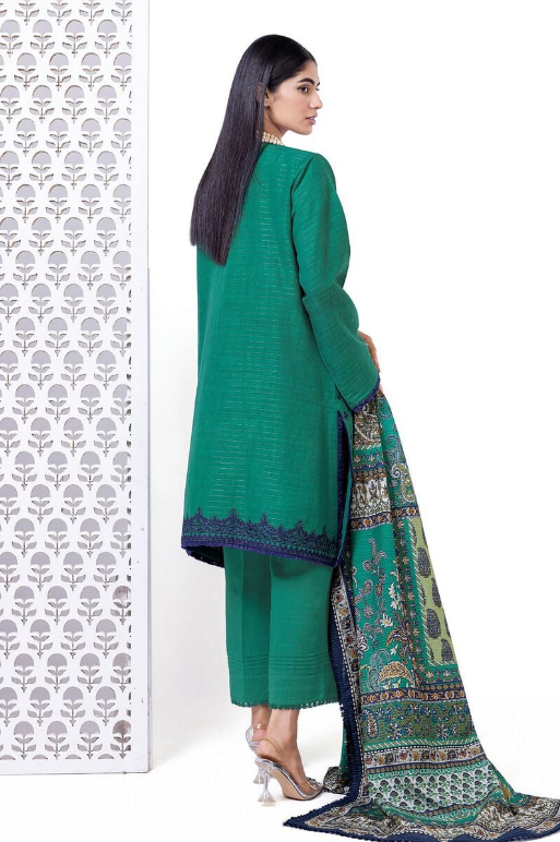 Khaadi Embroidered Light khaddar Messuri Fabrics 3 Piece