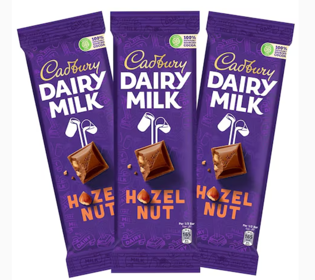 Cadbury Dairy Milk Hazelnut Chocolate Bar 90g x3