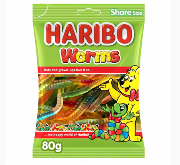 Haribo Worms Candy 80g