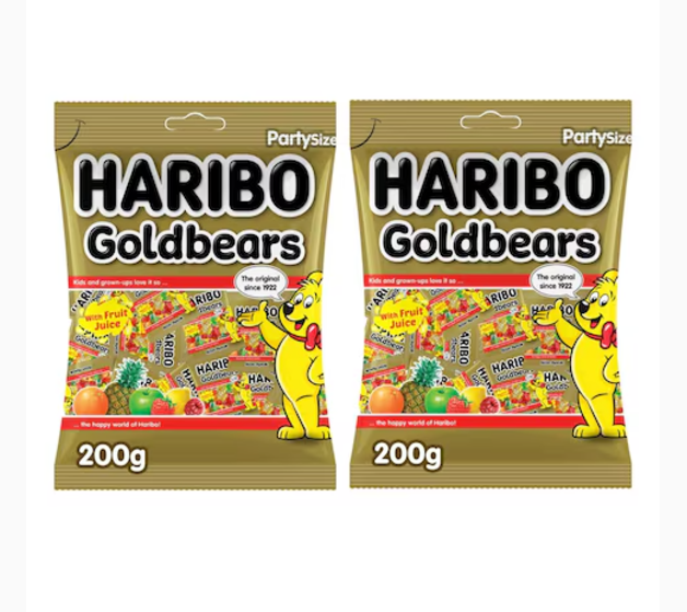 Haribo Goldbears Mini Maxi Party Bag 200g x2 Assorted