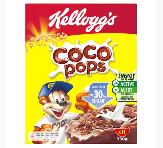 Kellogg's Coco Pops Chocolate Cereal 330g