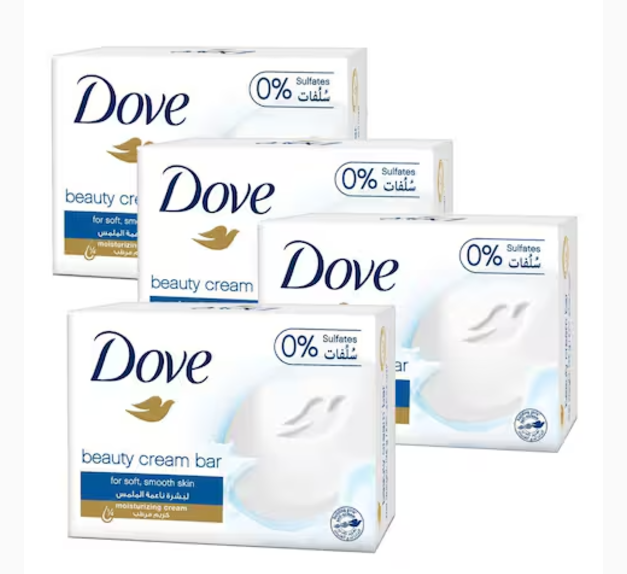 Dove Moisturising Soap Bar Original With ¼ Moisturising Cream 160g x4