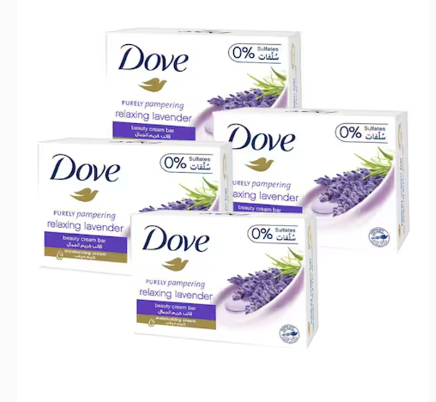 Dove Purely Lavender Beauty Cream Bar Purple 160g x4
