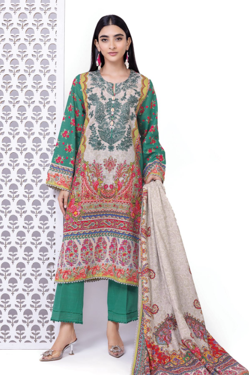Khaadi Embroidered Khaddar Fabrics 3 Piece