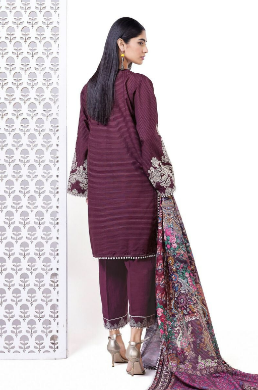 Khaadi Embroidered Light khaddar Messuri Fabrics 3 Piece