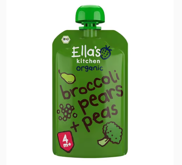Ellas Kitchen Organic Broccoli Pears Peas Puree 120g